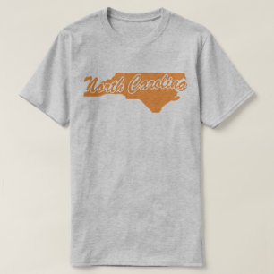 Camiseta em Forma de Estado da Carolina do Norte