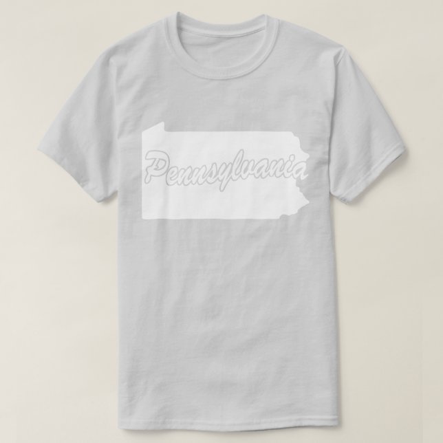 Camiseta em forma de estado da Pensilvânia (Frente do Design)