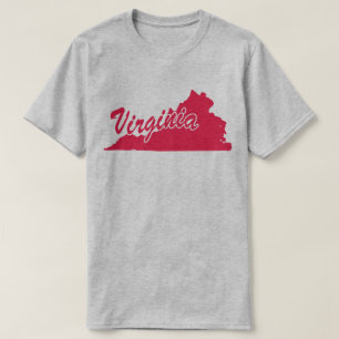 Camiseta em forma de estado da Virgínia