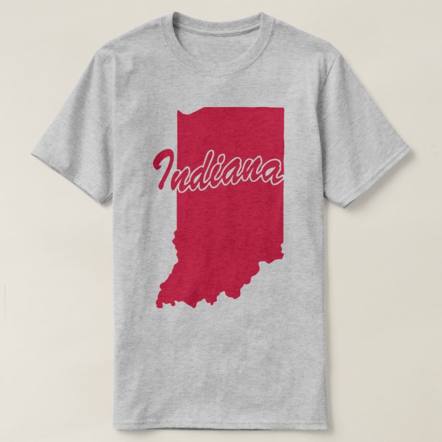 Camiseta em forma de estado de Indiana (Frente do Design)