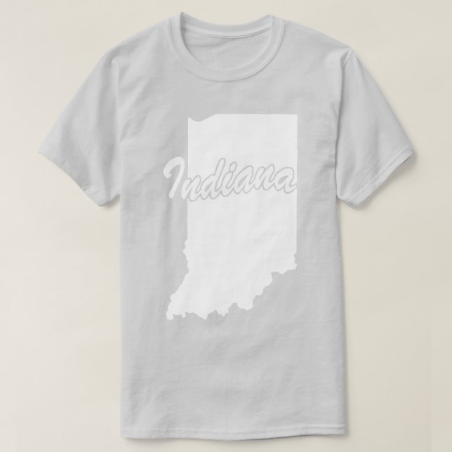 Camiseta em forma de estado de Indiana (Frente do Design)