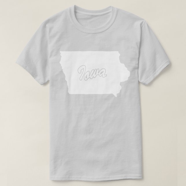 Camiseta em forma de estado de Iowa (Frente do Design)
