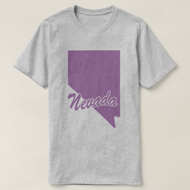 Camiseta em forma de estado de Nevada (Frente do Design)