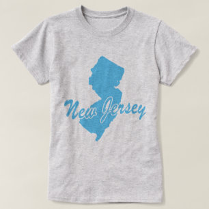 Camiseta em forma de estado de Nova Jersey
