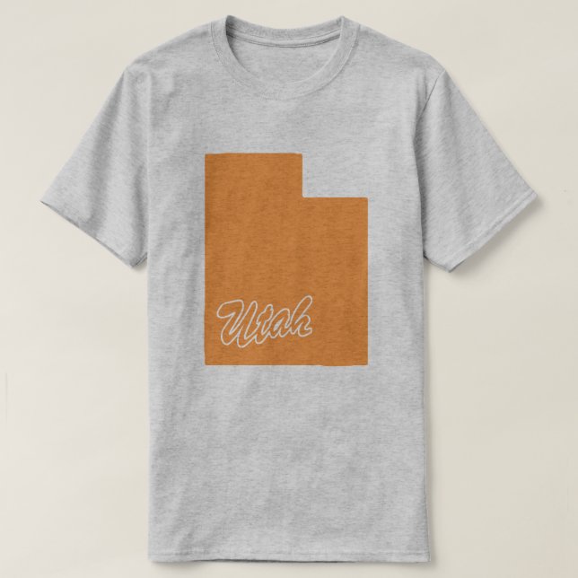Camiseta em forma de estado de Utah (Frente do Design)