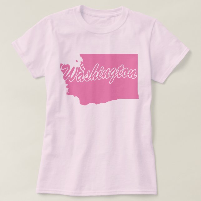 Camiseta em forma de estado de Washington (Frente do Design)