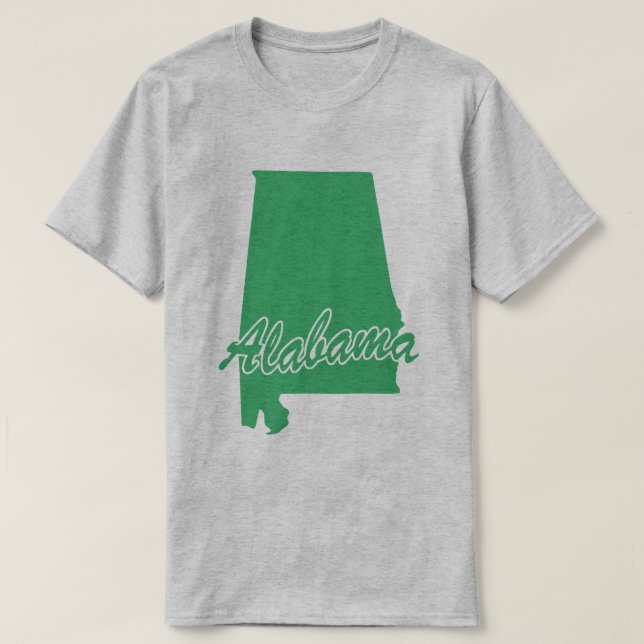 Camiseta em forma de estado do Alabama (Frente do Design)