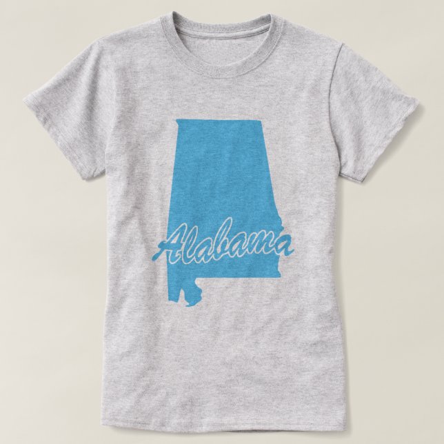 Camiseta em forma de estado do Alabama (Frente do Design)