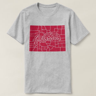 Camiseta em Forma de Estado do Colorado