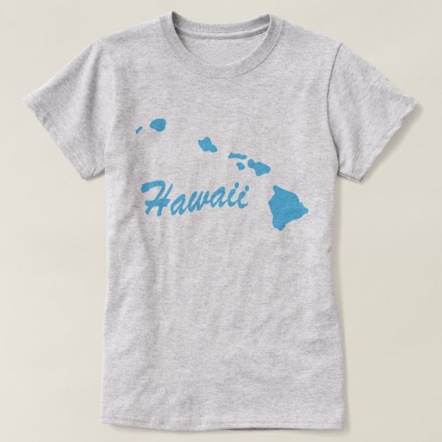 Camiseta em forma de estado do Havaí (Frente do Design)
