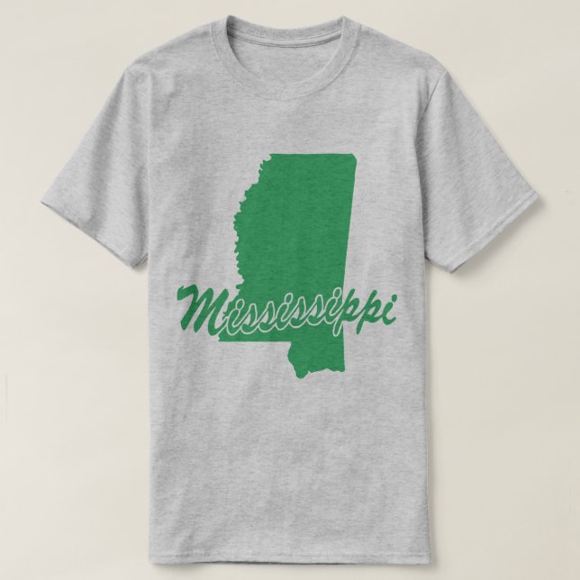 Camiseta em forma de estado do Mississippi (Frente do Design)