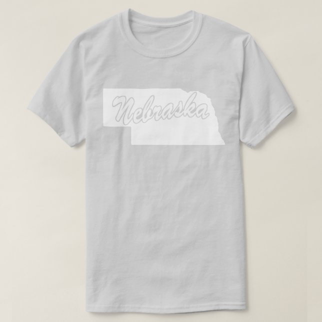 Camiseta em Forma de estado do Nebraska (Frente do Design)