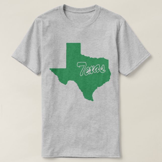 Camiseta em forma de estado do Texas (Frente do Design)