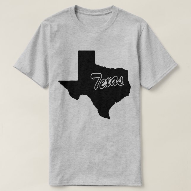 Camiseta em forma de estado do Texas (Frente do Design)