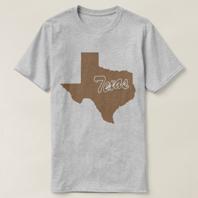 Camiseta em forma de estado do Texas (Frente do Design)