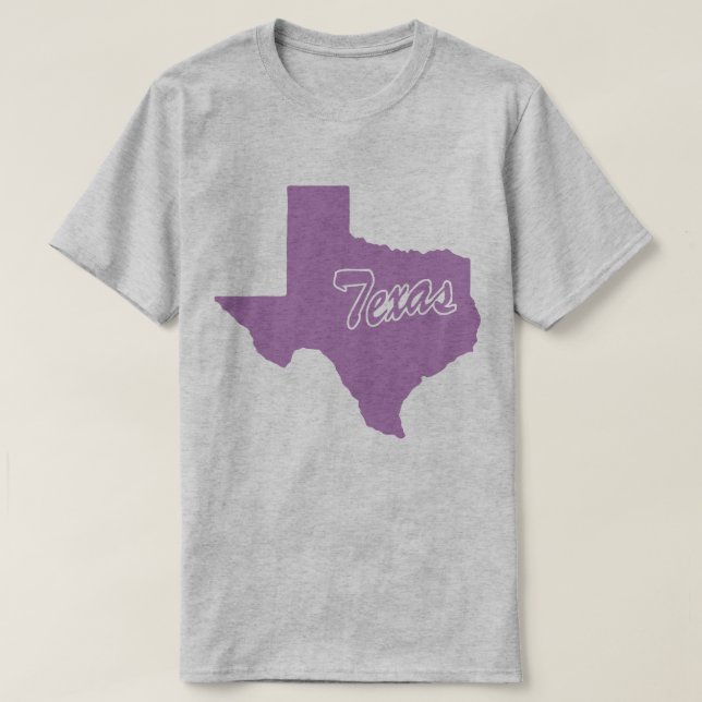 Camiseta em forma de estado do Texas (Frente do Design)