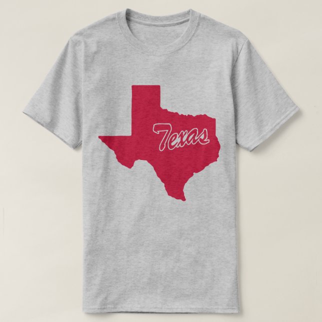 Camiseta em forma de estado do Texas (Frente do Design)