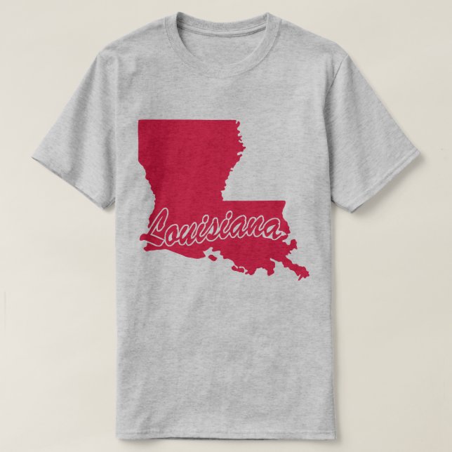 Camiseta em forma de Louisiana (Frente do Design)
