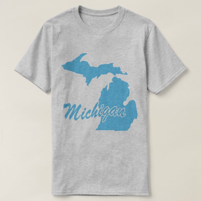 Camiseta em forma de Michigan (Frente do Design)