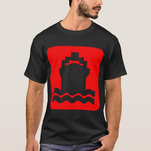Camiseta Em forma de navio - Vermelho (Frente)