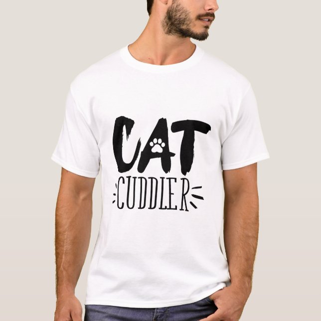 Camiseta Em fotos de gatos estéticos de Cuddler Happy Cudle (Frente)