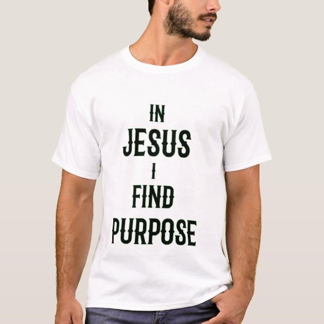 Camiseta Em Jesus, Eu Encontro Puro T-Shirt Real Luxo (Frente)