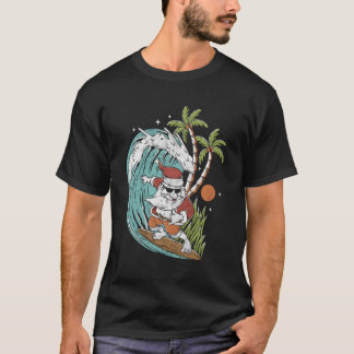 Camiseta Em julho no Havaí surfando Papais noeis no Havaí