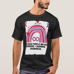 Camiseta Em junho use roxo vermelho Migraine Headache Aware