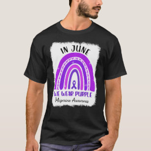 Camiseta Em junho Vestimos a Consciência da Enxaqueca Roxa 