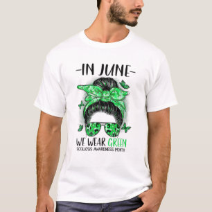 Camiseta Em junho, Vestimos a consciência da escoliose verd