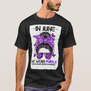 Camiseta Em junho, Vestimos a Consciência do Abuso do Mundo