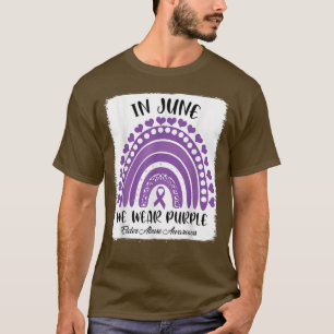 Camiseta Em junho, Vestimos a Consciência do Abuso do Mundo