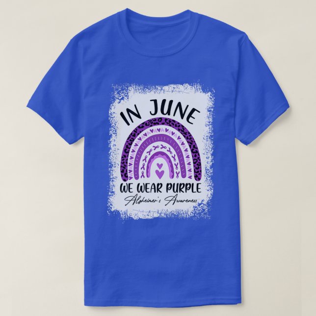 Camiseta Em junho, Vestimos Alzheimer Roxos Conscientização (Frente do Design)