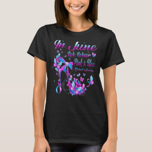 Camiseta Em junho Vestimos Awa de Pé-Pão-Pão Azul e Rosa