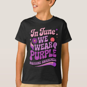 Camiseta Em junho Vestimos Púrpura e Orgulhosa Enxaqueca Ce