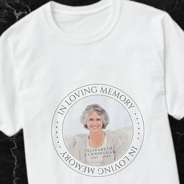 Camiseta Em Loving Memory Memorial Foto Elegante Simples (Criador carregado)