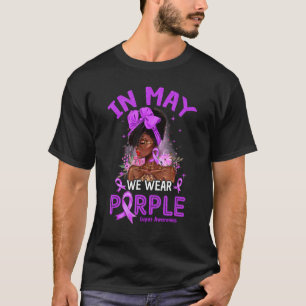 Camiseta Em Maio Nós Usamos Roxo Mulheres Negras Conscienti