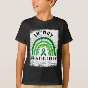 Camiseta Em Maio Nós Usamos Verde Consciente da Saúde Menta