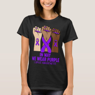 Camiseta Em Maio Usamos Lilás Conscientização sobre Lúpus M