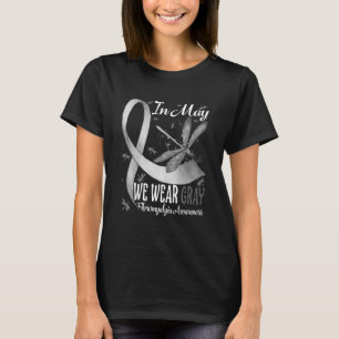 Camiseta Em maio, Vestimos a consciência do Cancer cerebra