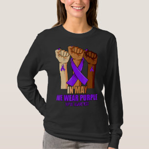 Camiseta Em maio Vestimos a Consciência do Lúpus Roxo Mês 1