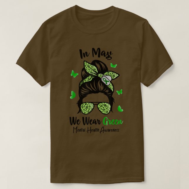 Camiseta Em maio, Vestimos a Consciência Mental Verde2582 1 (Frente do Design)