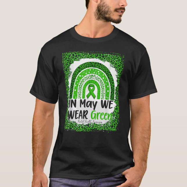 Camiseta Em maio, Vestimos a consciência verde da saúde men (Frente)