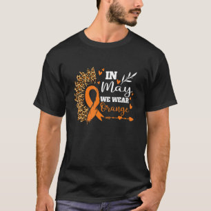 Camiseta Em maio, Vestimos A Fita Laranja Esclerose Múltipl