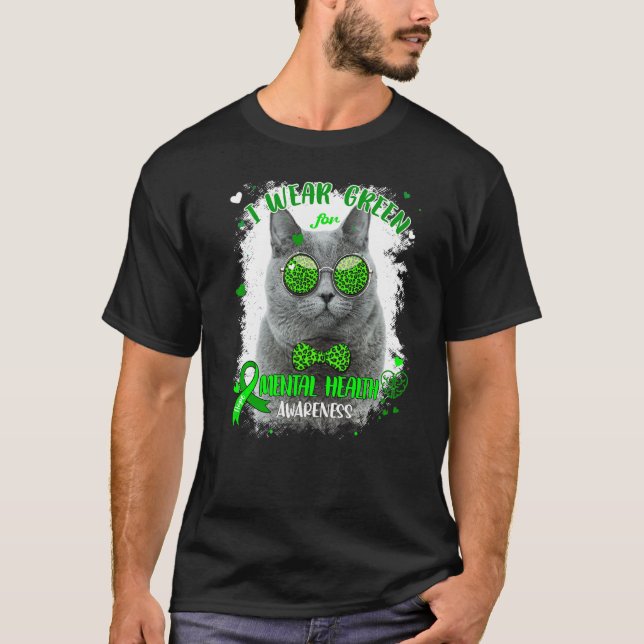 Camiseta Em maio, Vestimos e Visto o Green Mental Health Aw (Frente)