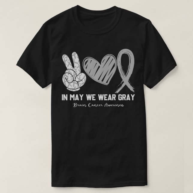 Camiseta Em maio Vestimos Mês de Sensibilização do Cancer C (Frente do Design)