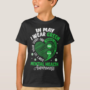 Camiseta Em maio, Vestimos o Green Semicolon Mental Health