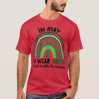 Camiseta Em maio, Vestimos Verde Consciência Mental Verde