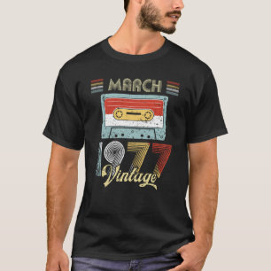 Camiseta Em março de 1977 cassete de banda magnética do