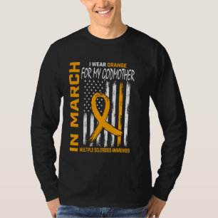 Camiseta Em Março Usamos Laranja Madrinha Esclerose Múltipl